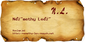 Némethy Leó névjegykártya